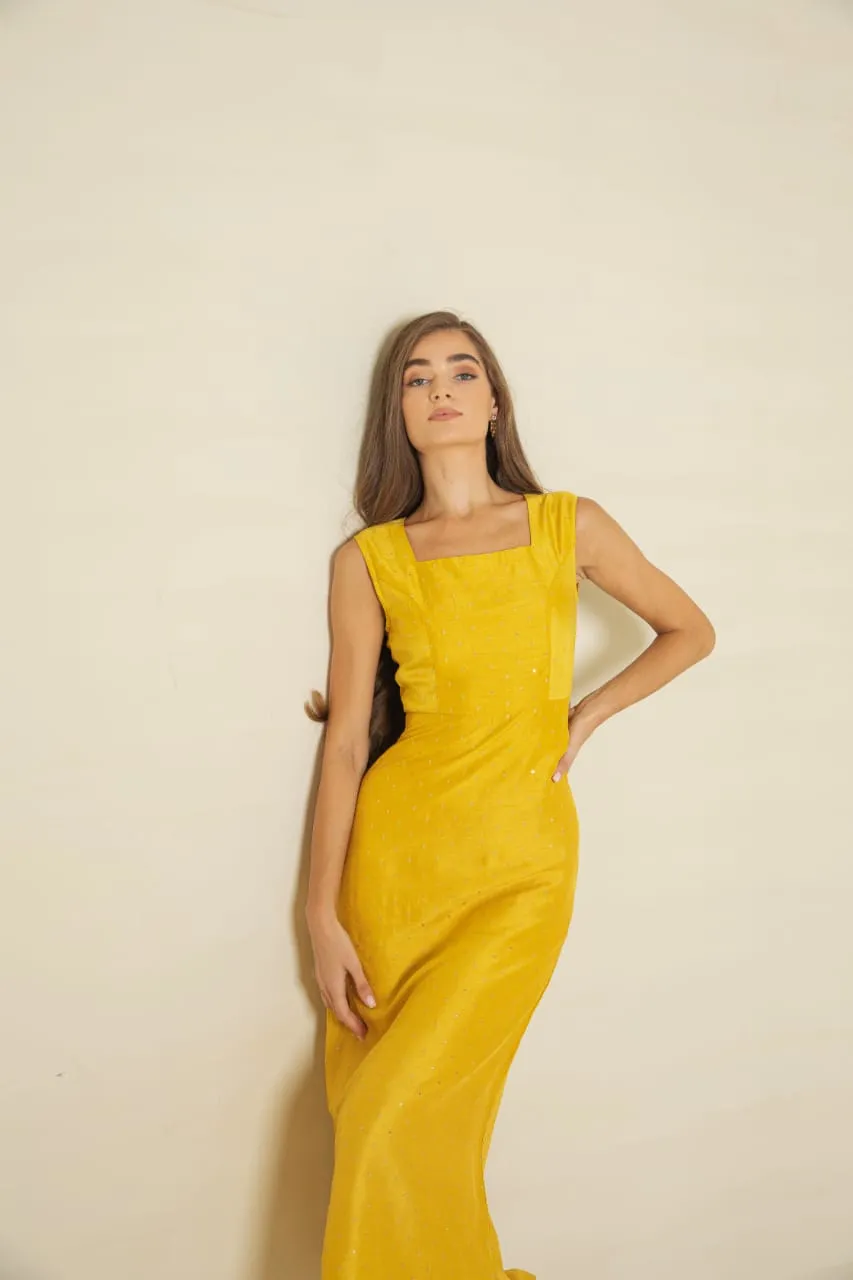 Gold Flecks Embellished Dress