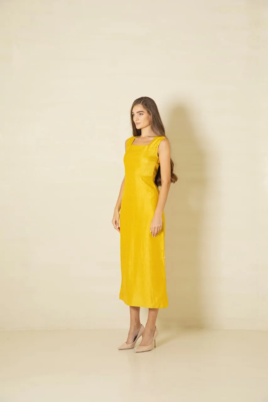 Gold Flecks Embellished Dress