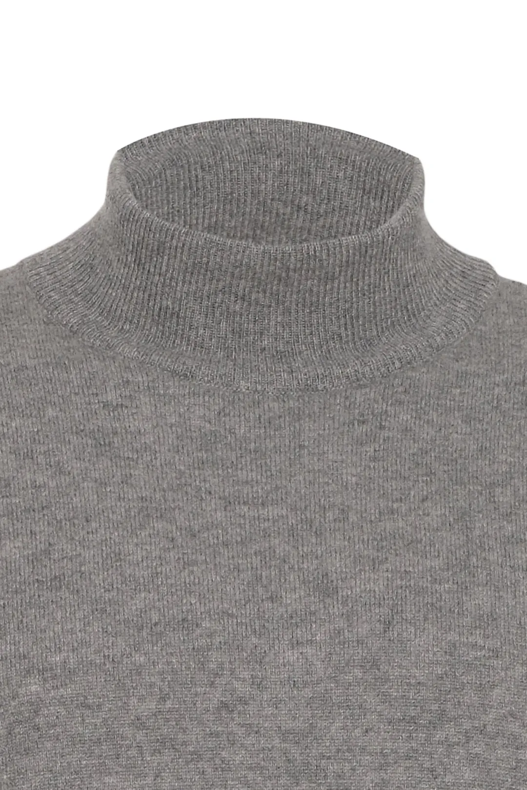 Gray Pure Cashmere Half Fisherman Men's Sweater