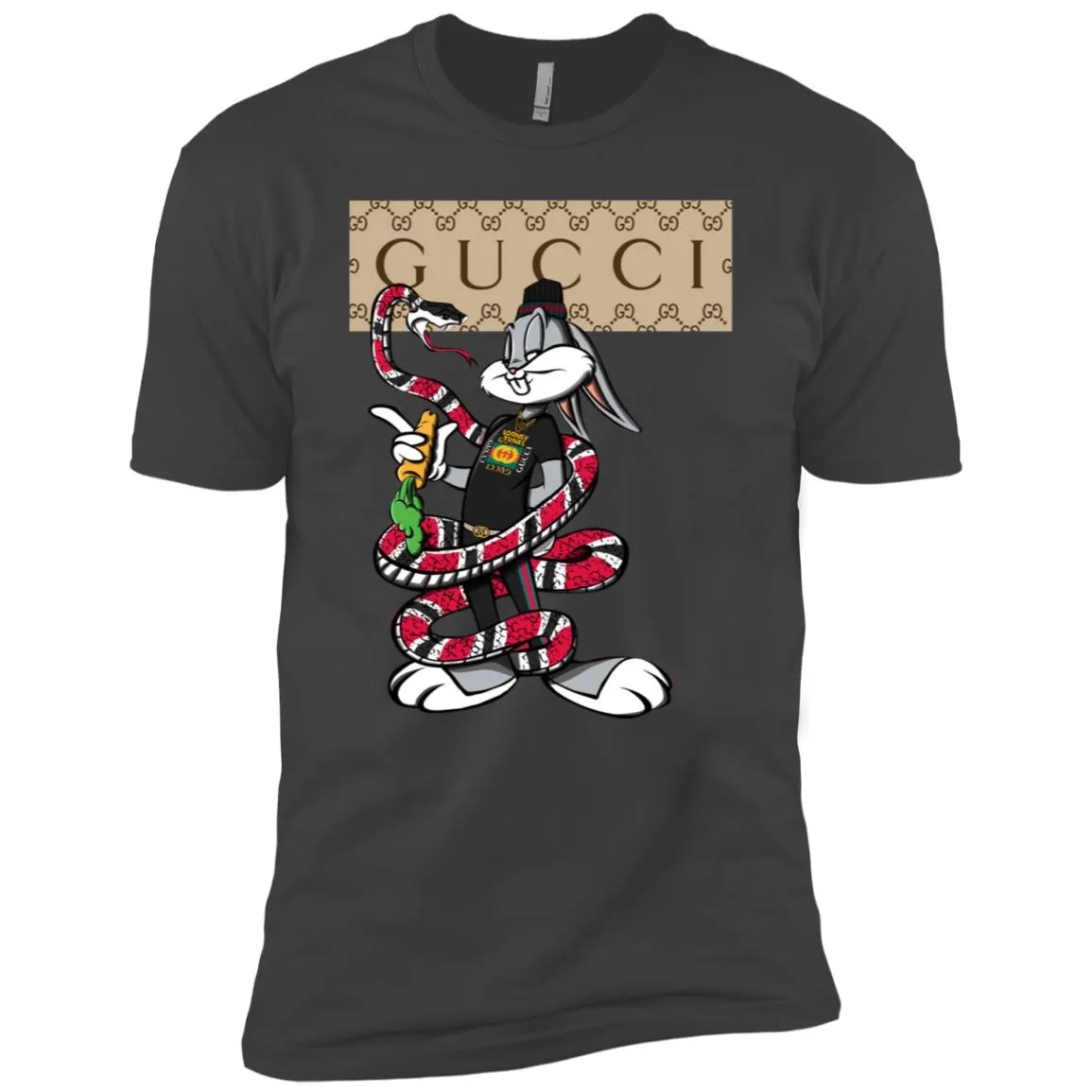 Gucci Rabbit Snake Gift Birthday T-shirt Men Short Sleeve T-Shirt