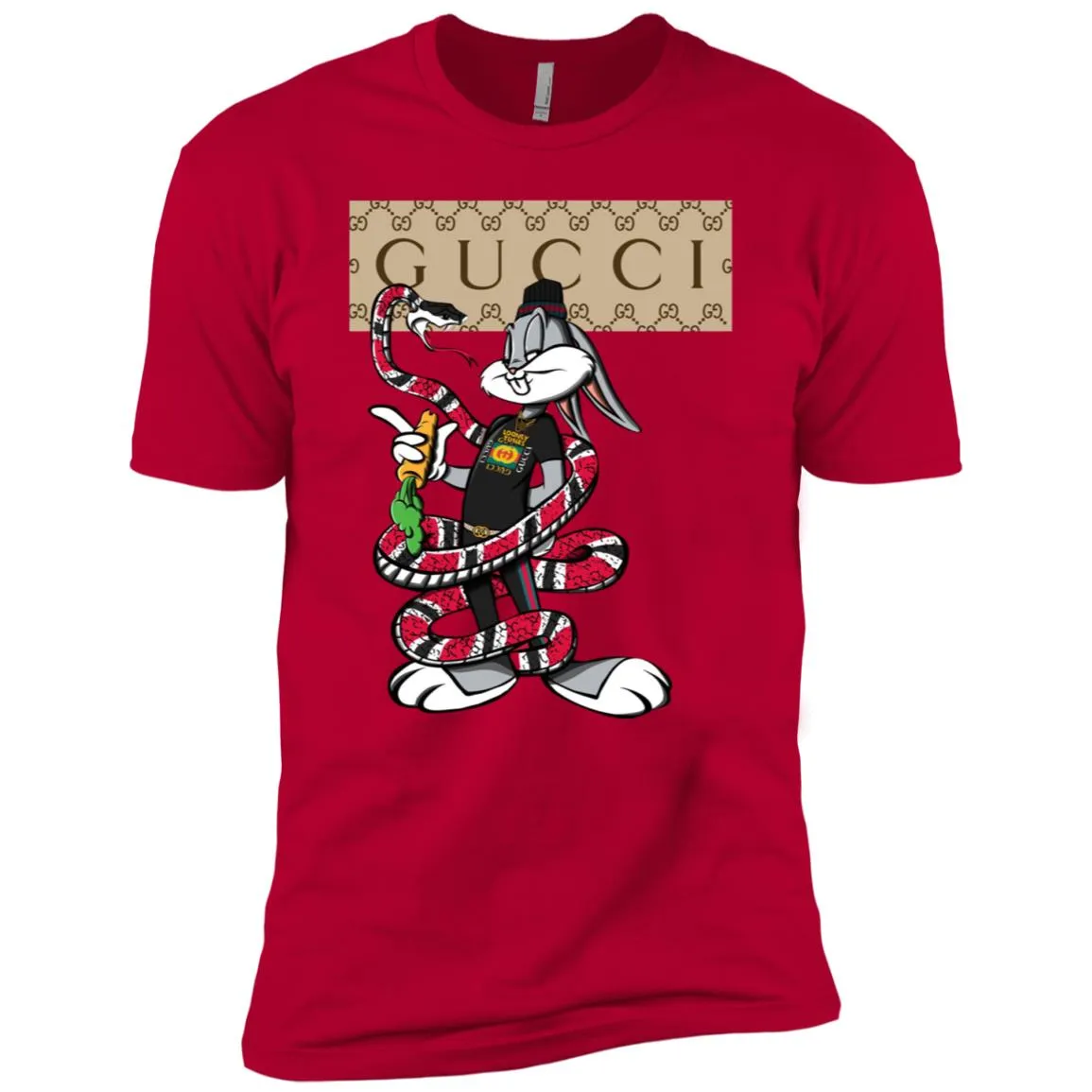 Gucci Rabbit Snake Gift Birthday T-shirt Men Short Sleeve T-Shirt