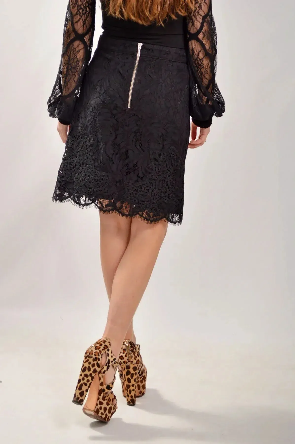 Lace Lined A Line Skirt