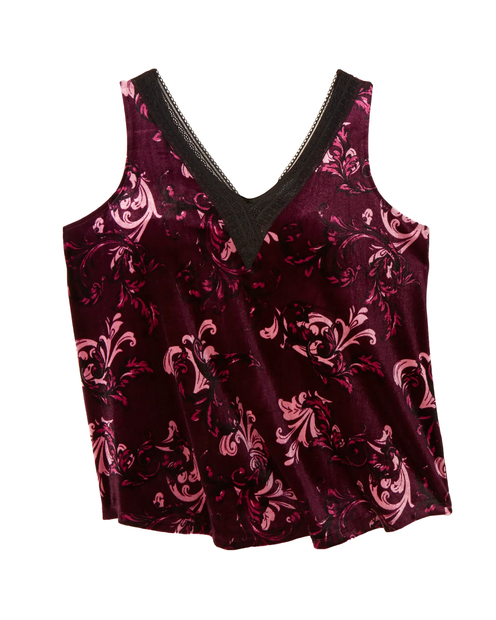 Laura Velvet Sleeveless Top | Purple / Pink