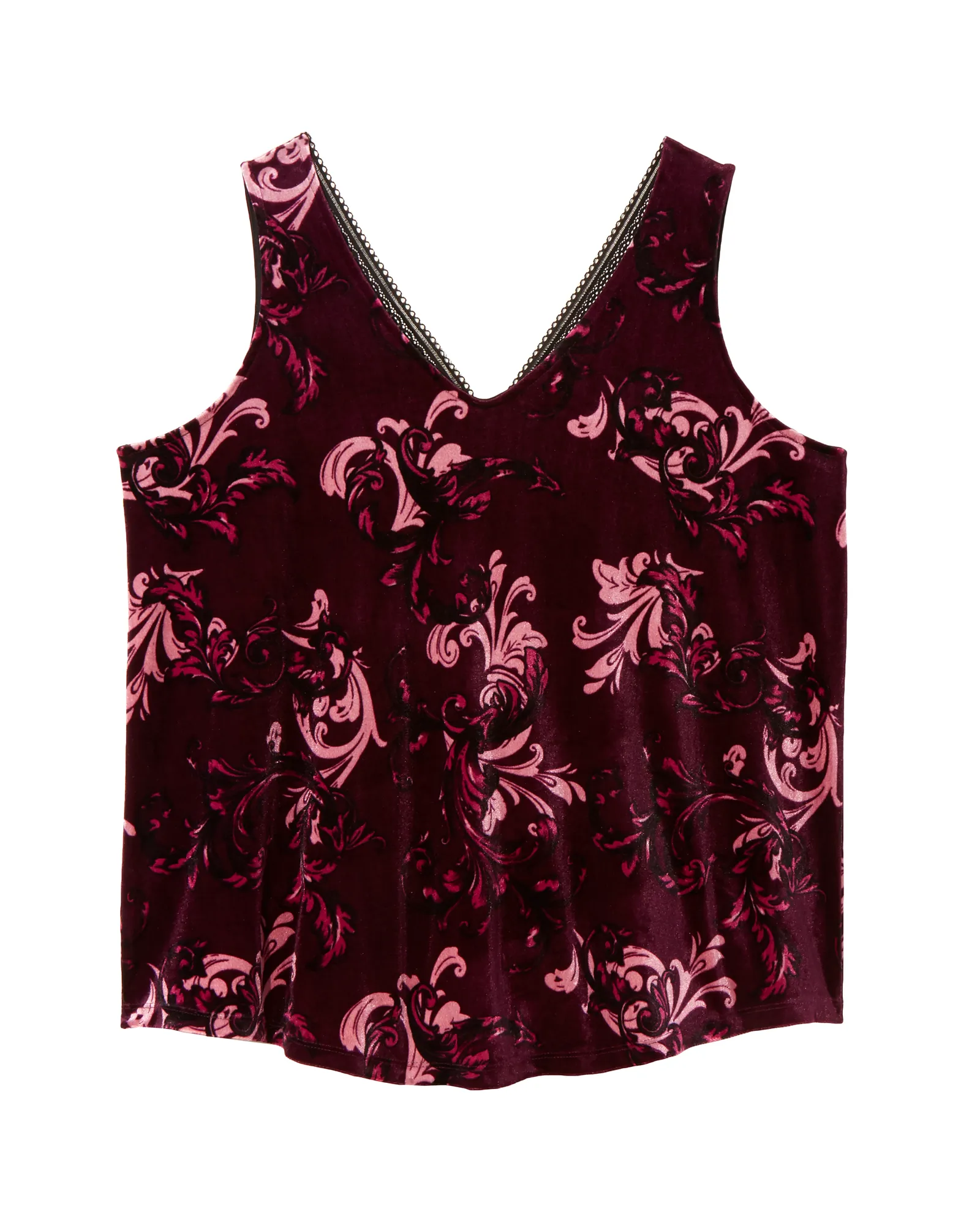Laura Velvet Sleeveless Top | Purple / Pink