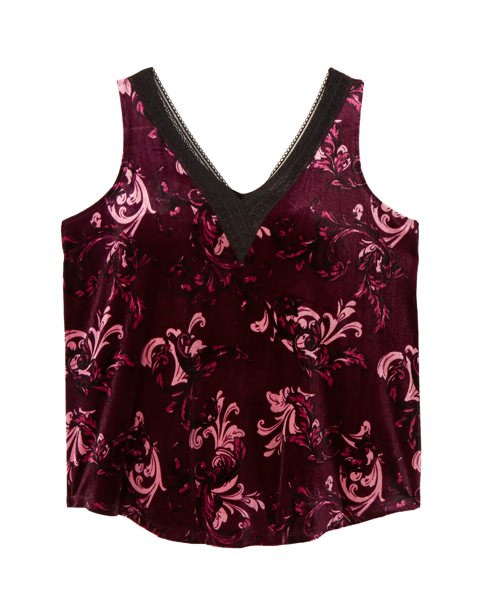 Laura Velvet Sleeveless Top | Purple / Pink