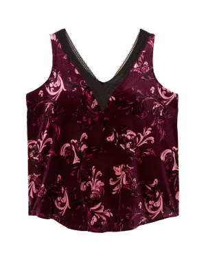 Laura Velvet Sleeveless Top | Purple / Pink
