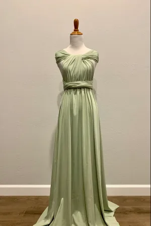 Light Pea Green Infinity Dress/ Wrap Convertible Bridesmaid Dress-S149