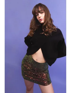 Lili Sidonio Black Double Breasted Turtle Neck Knitted Sweater