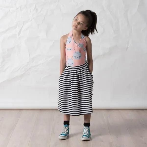 Little Horn Skirt Black Stripe