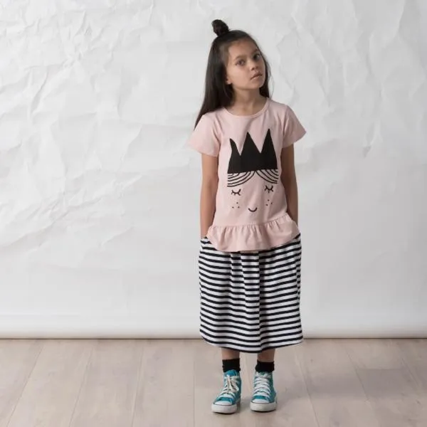 Little Horn Skirt Black Stripe