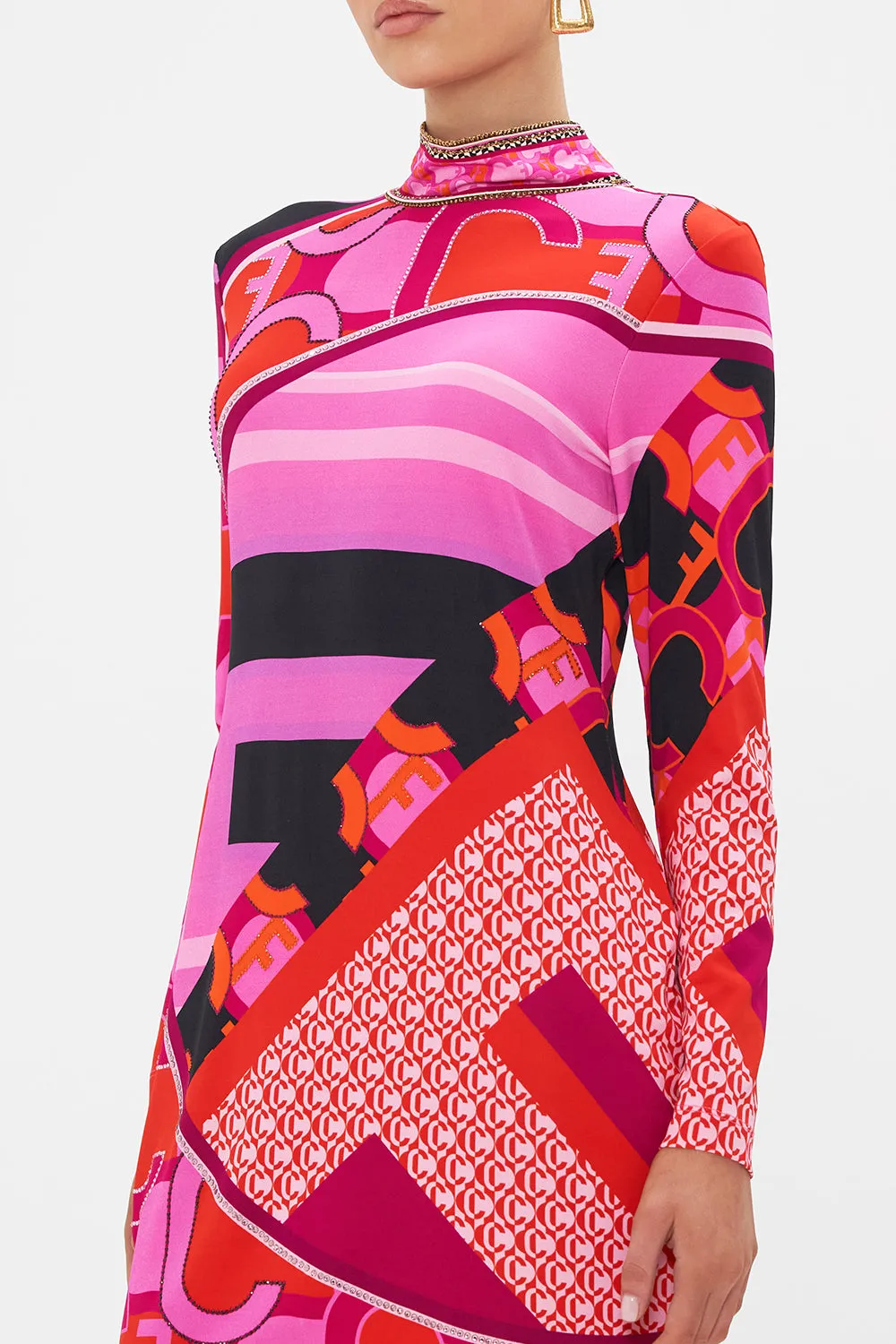 LONG SLEEVE FITTED MINI DRESS CIAO PALAZZO