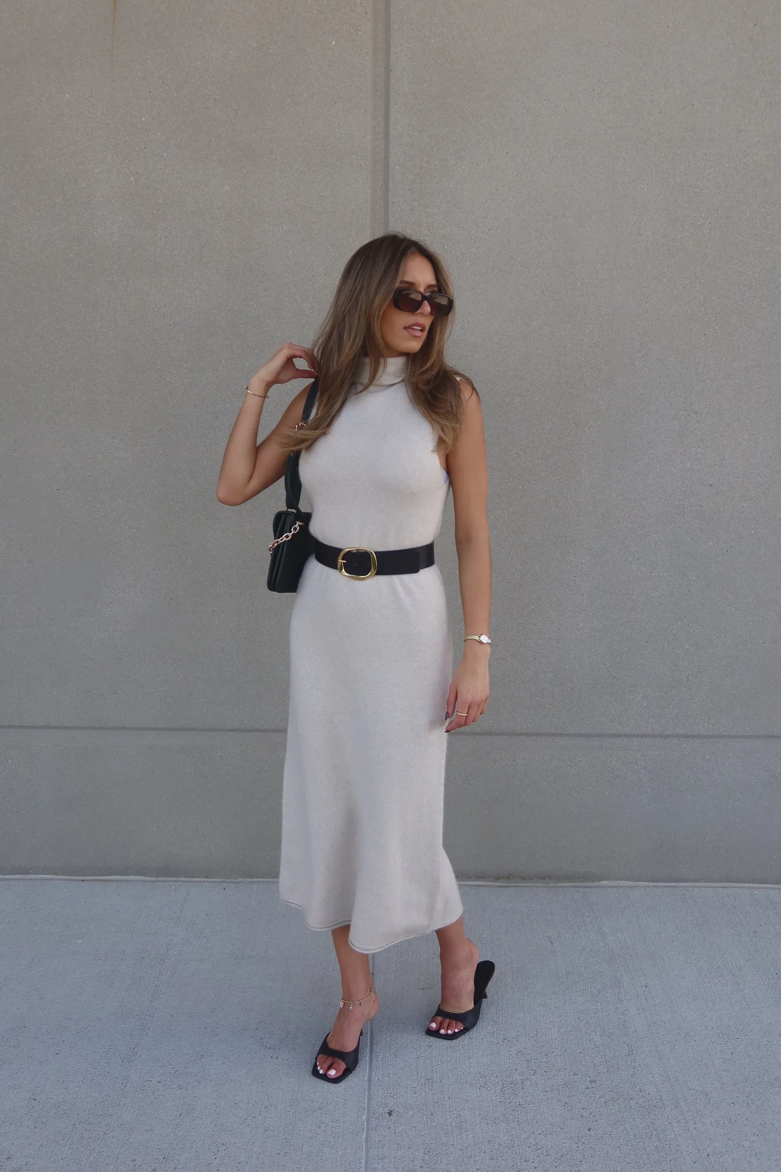 Maeva Turtleneck Sleeveless Maxi Dress