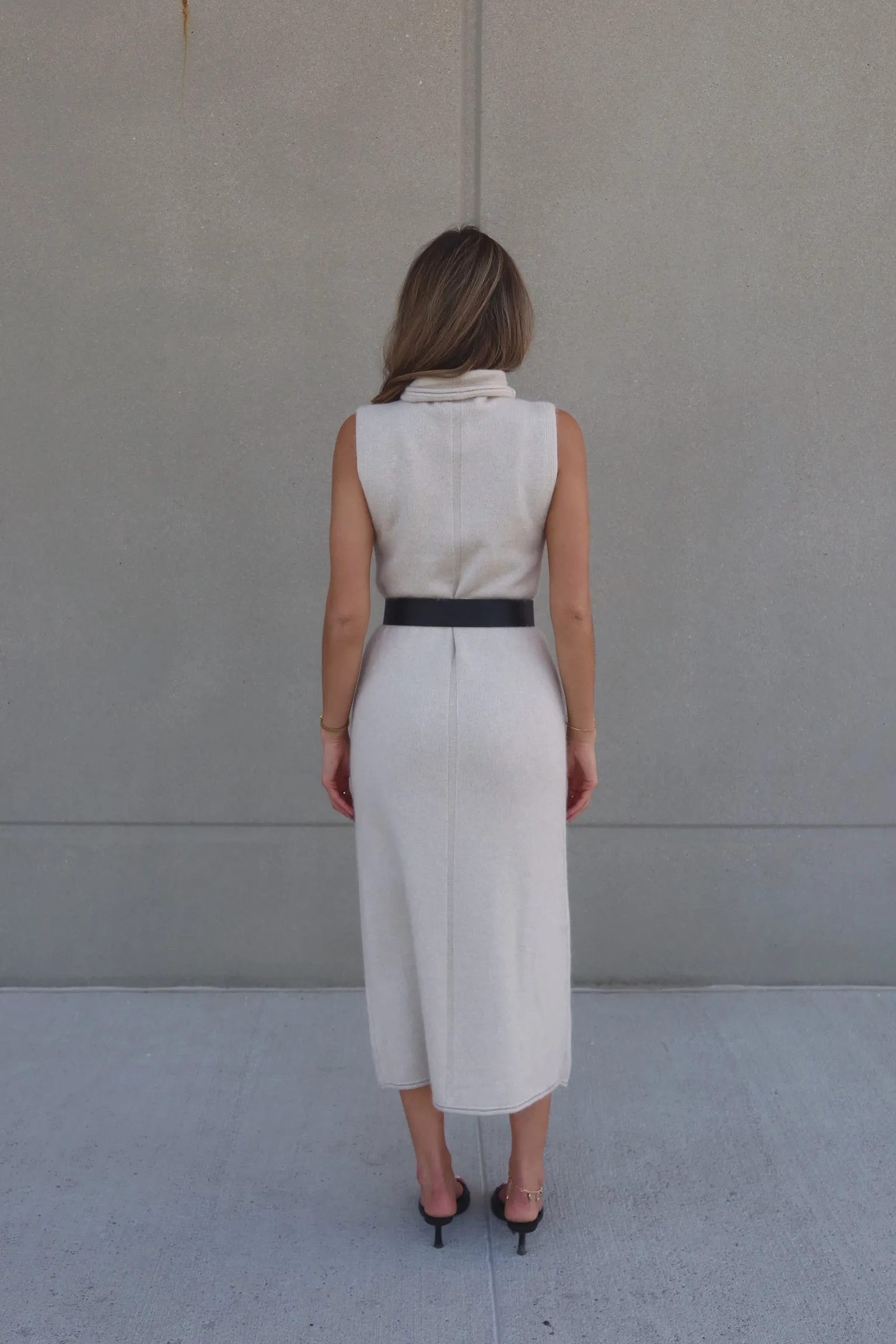 Maeva Turtleneck Sleeveless Maxi Dress
