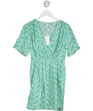 MANGO Green Short Printed Wrap Dress UK 8
