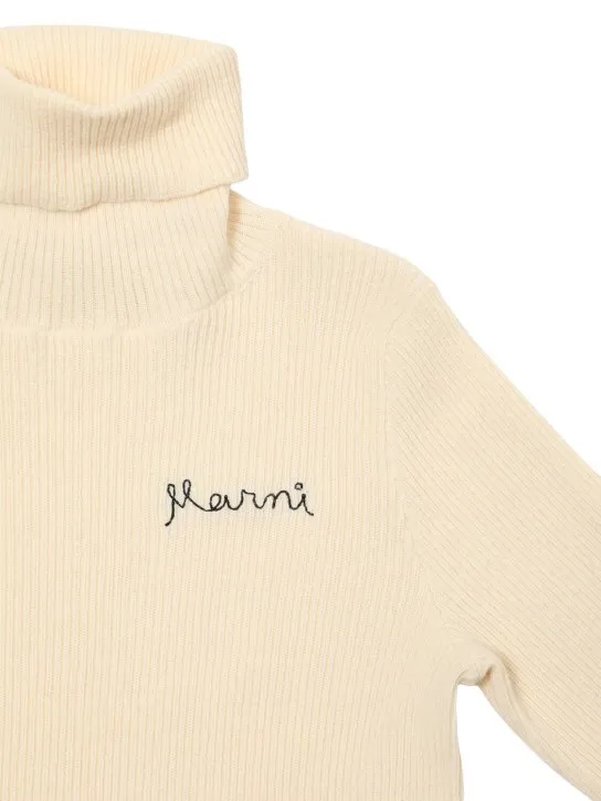 Marni Junior   Cotton blend knit turtleneck sweater 