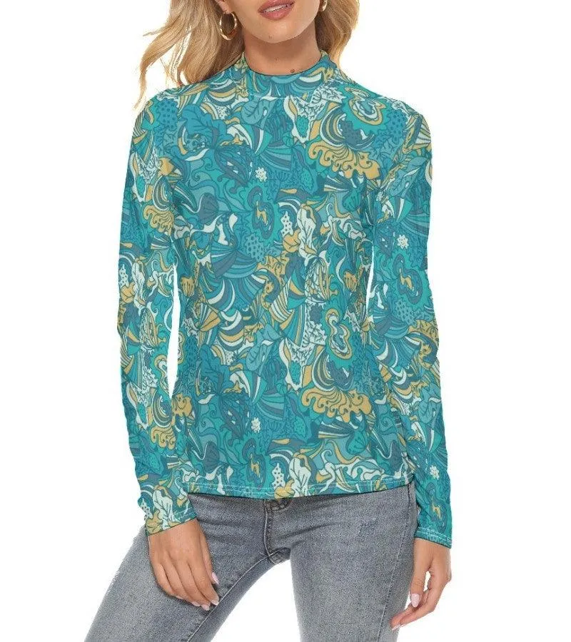 Masu Long Sleeve Turtleneck Top