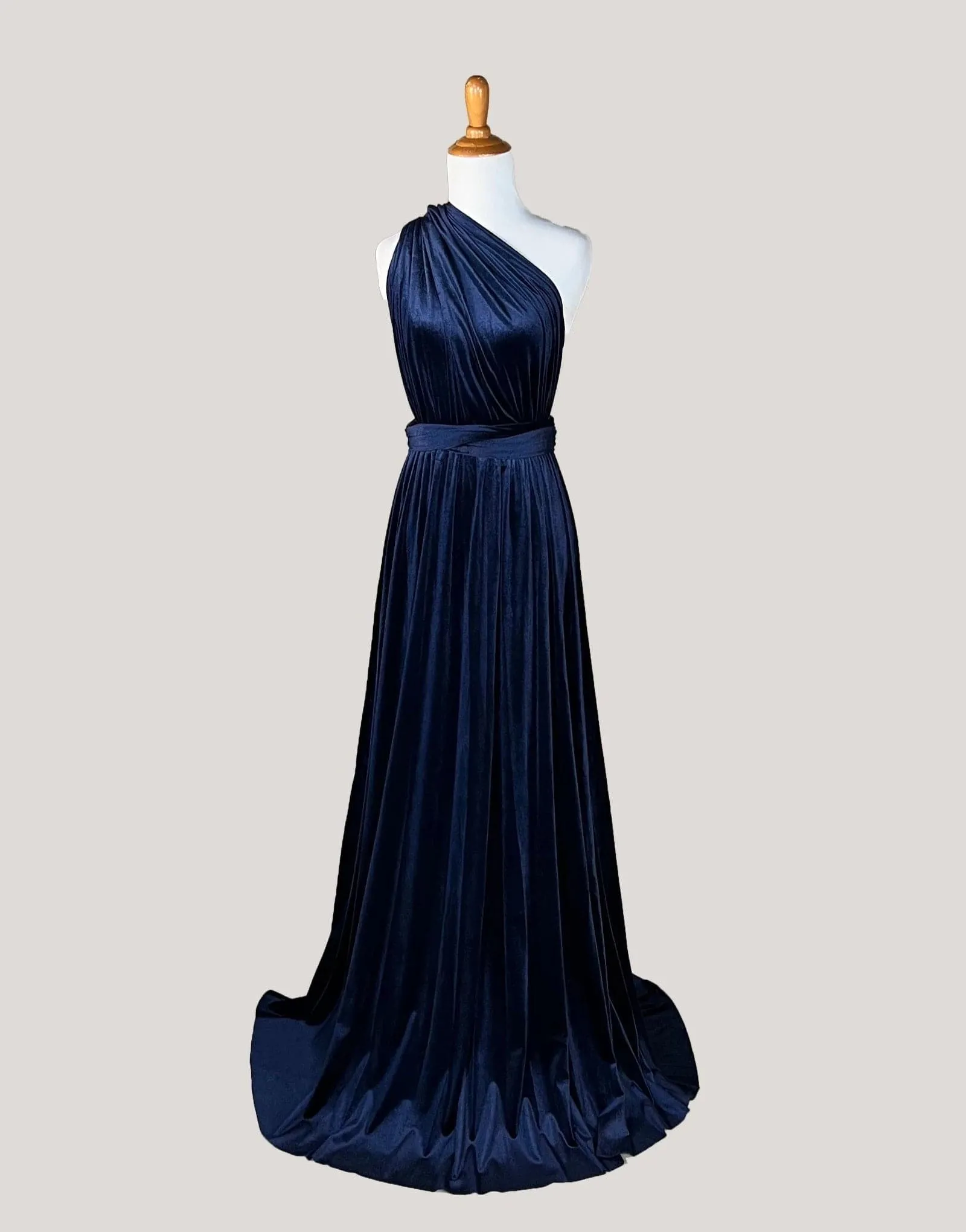 Midnight Blue Velvet Infinity Dress/ Wrap Convertible Bridesmaid Dress,R31