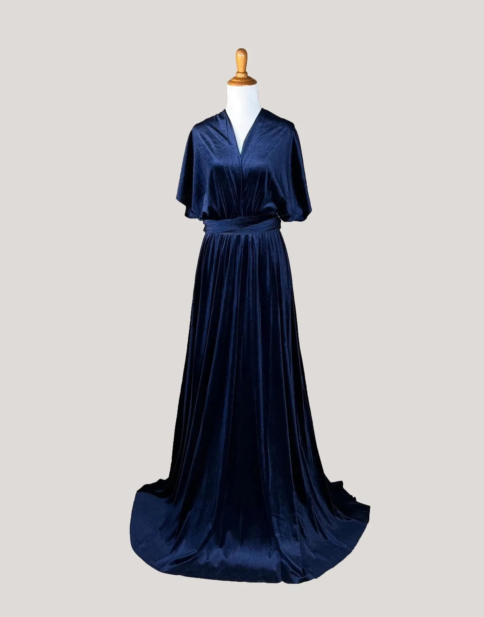 Midnight Blue Velvet Infinity Dress/ Wrap Convertible Bridesmaid Dress,R31