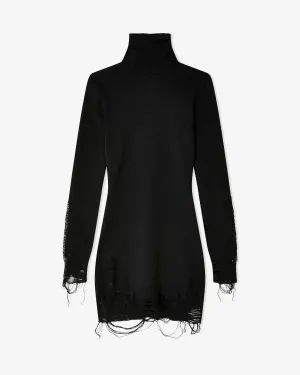 MM6 Maison Margiela - Women's Distressed Mini Dress - (Black)