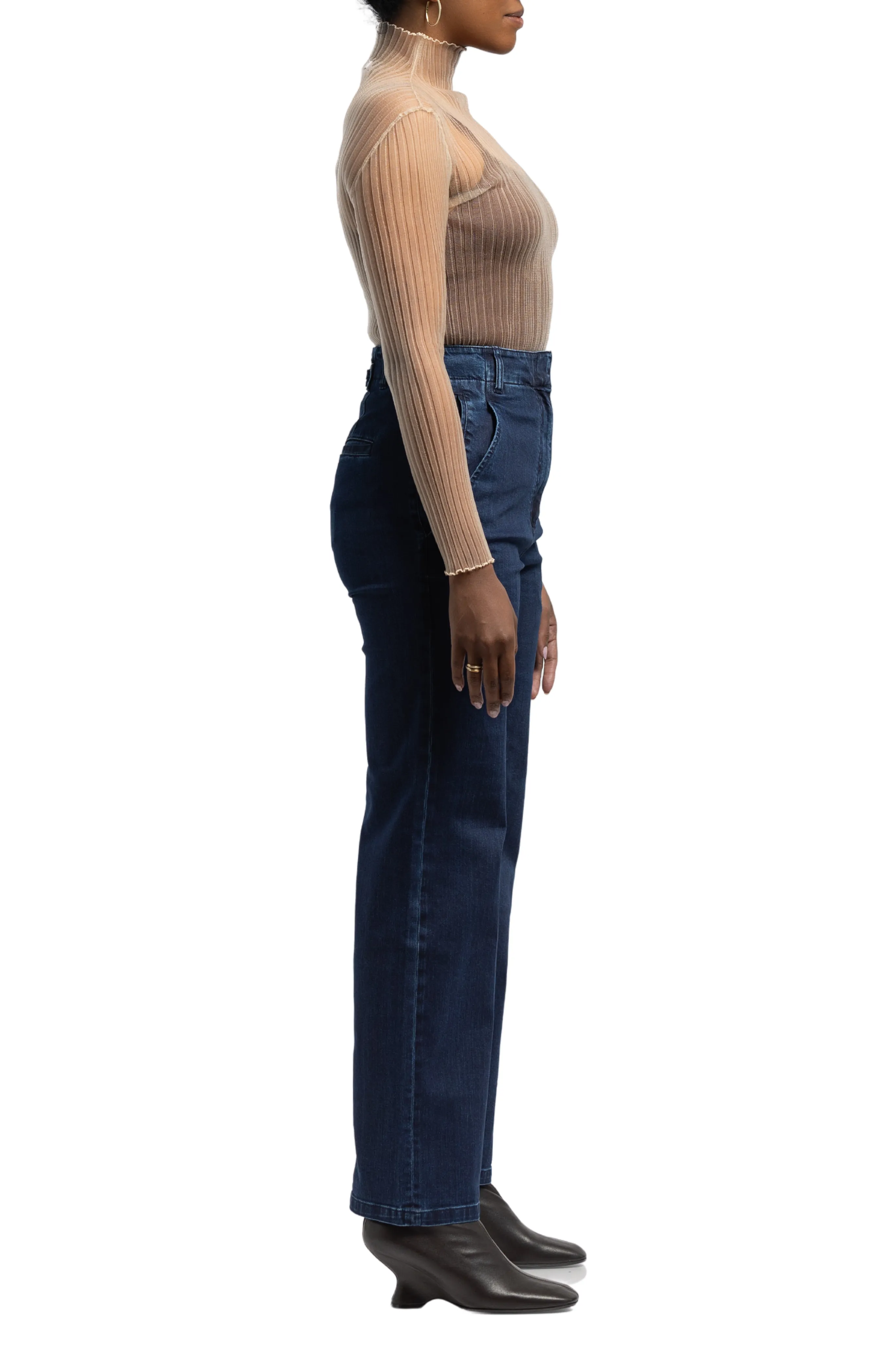 Modern Mist Grey Turtleneck Top