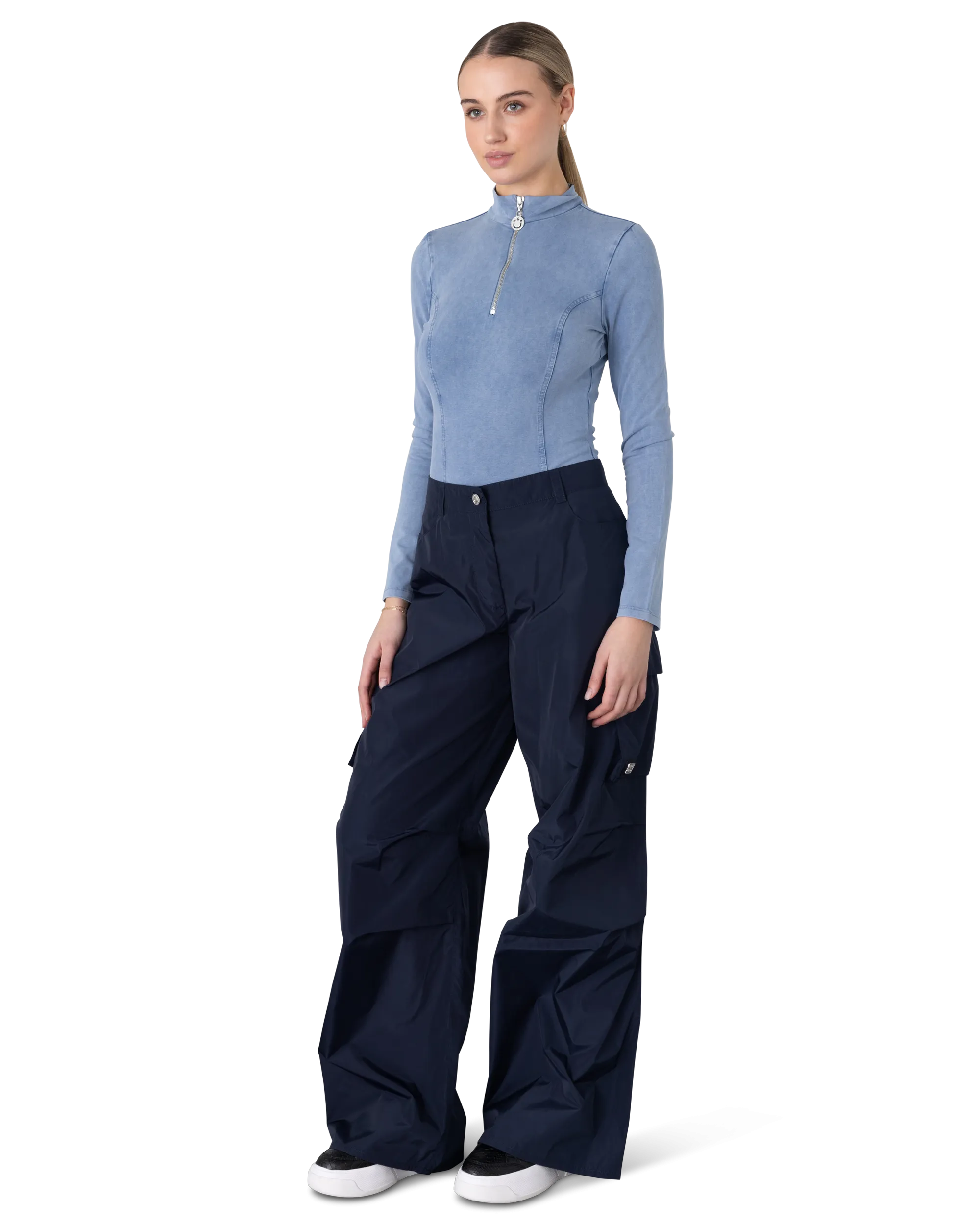 Nalinia Half Zip Turtleneck Top