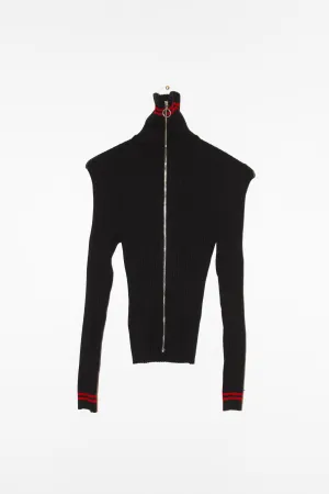 NONNA Starter Jacket in Onyx/Pomodoro Stripe