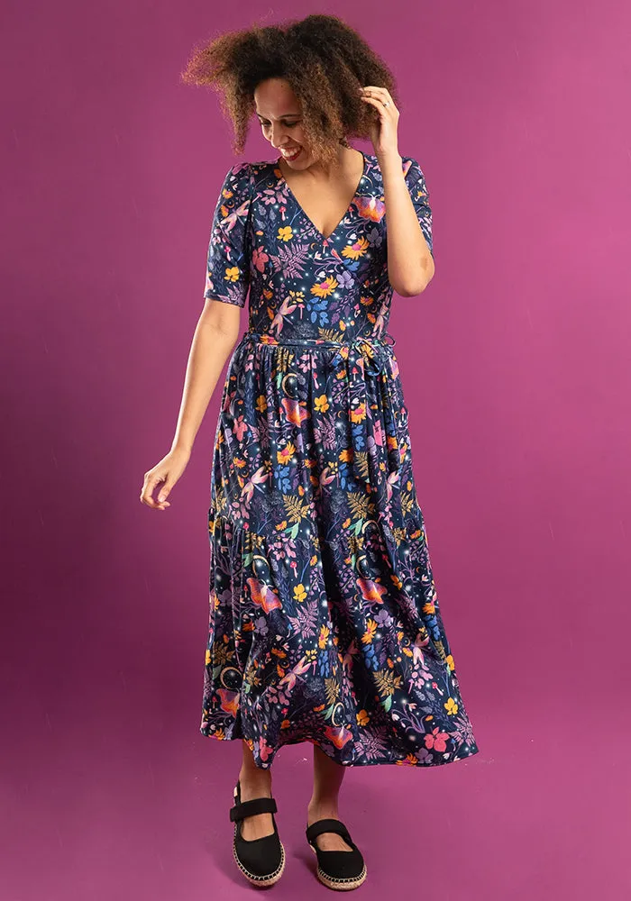 Orlando Magical Moth Print Midaxi Dress