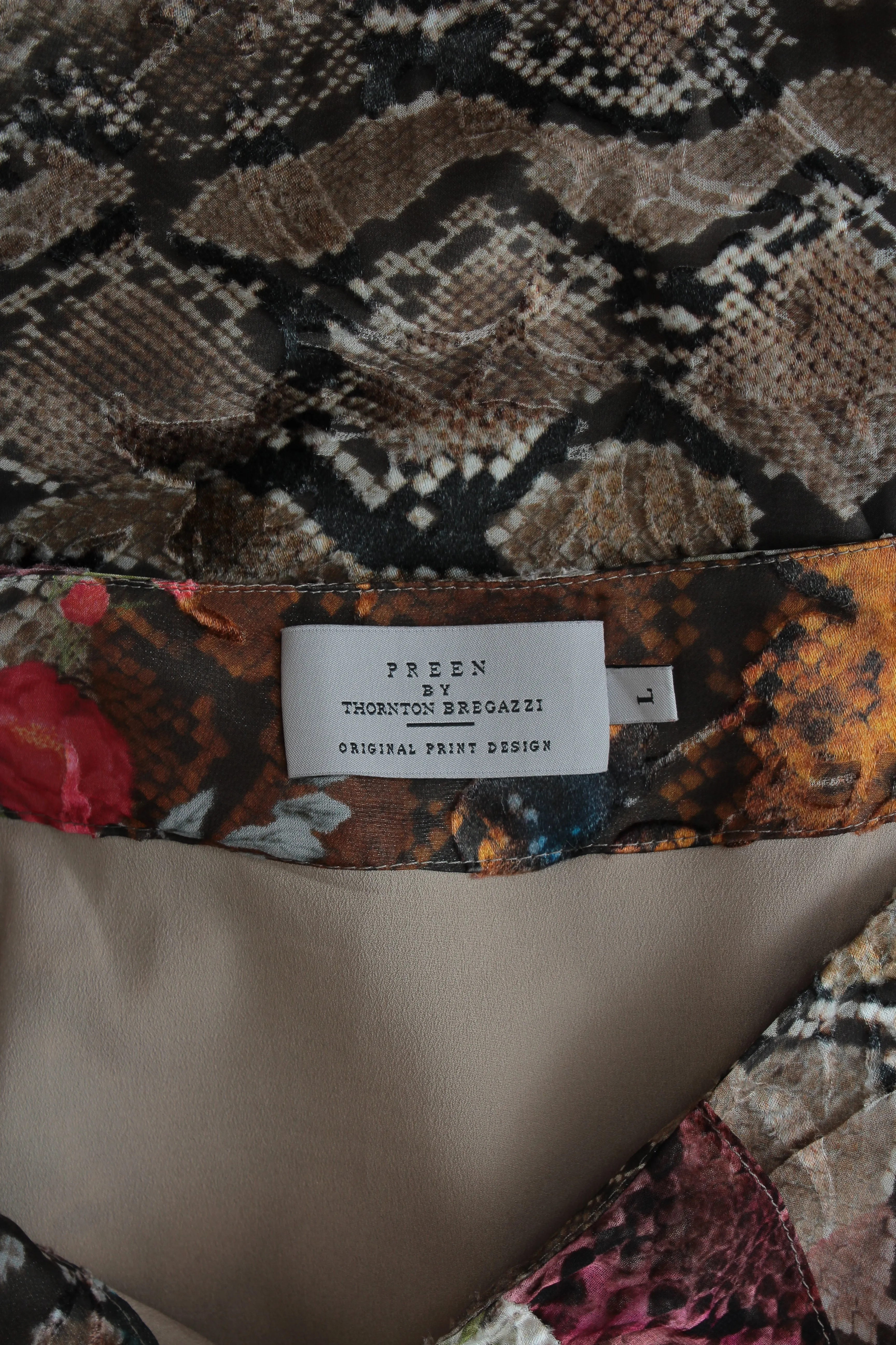 Preen by Thornton Bregazzi Ruffled Snakeskin Printed Silk-Blend Skirt
