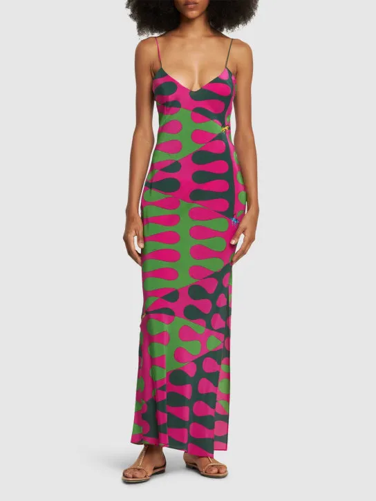 Pucci   Printed silk crepe long dress 