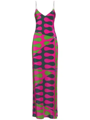 Pucci   Printed silk crepe long dress 