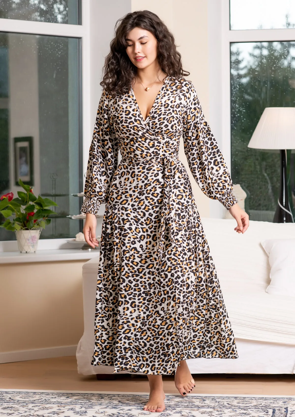 Queen Wrap Leopard Dress