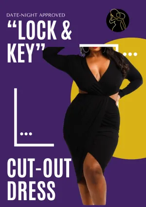 "Lock and Key" Sexy Side Cutout Red Dress