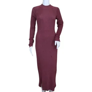 Ramy Brook Women's Midi Dress Turtle Neck & Long Sleeve Cherry Red Sz 4