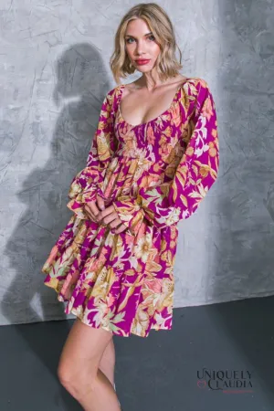 Rhea Sweetheart Neckline Smocked Mini Dress