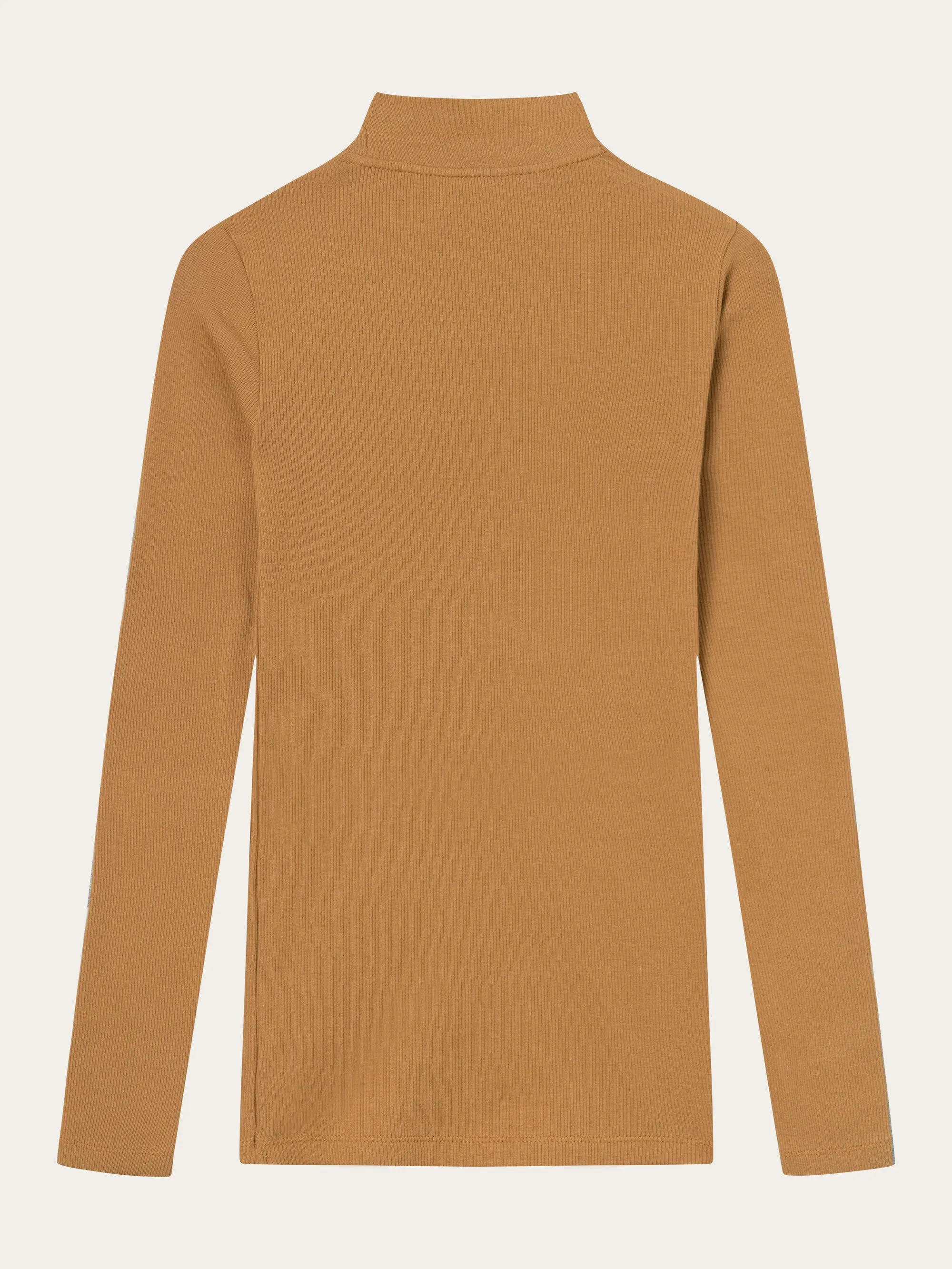 Rib high neck long sleeve - Brown Sugar
