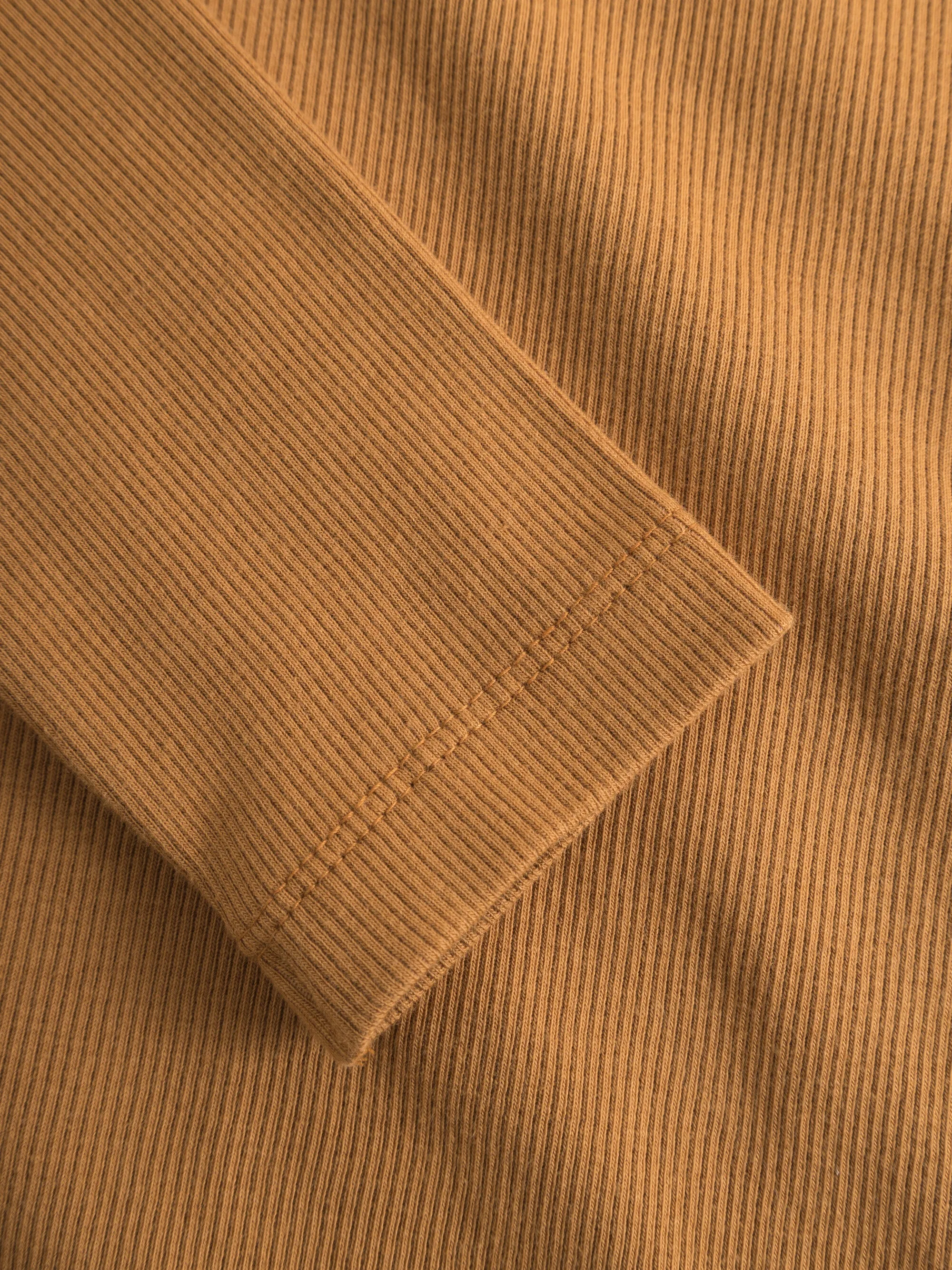 Rib high neck long sleeve - Brown Sugar