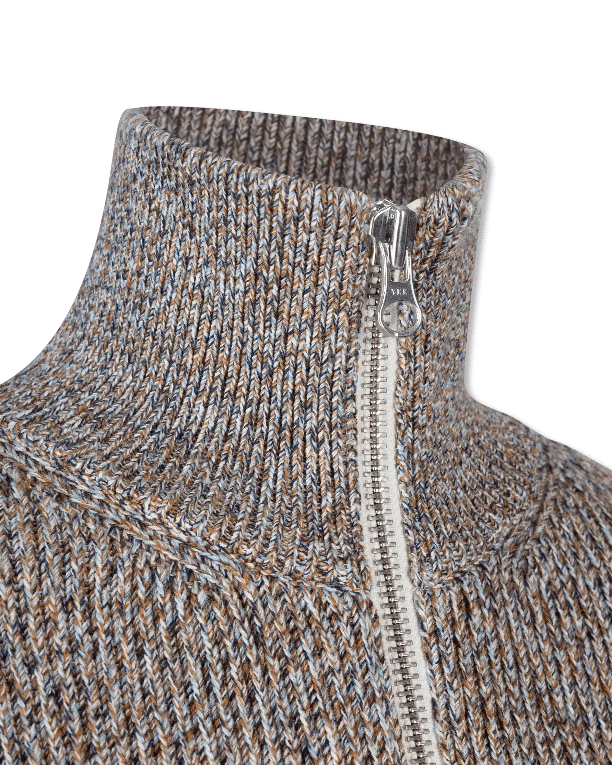 Ribbed Knit Zip Up Sweater