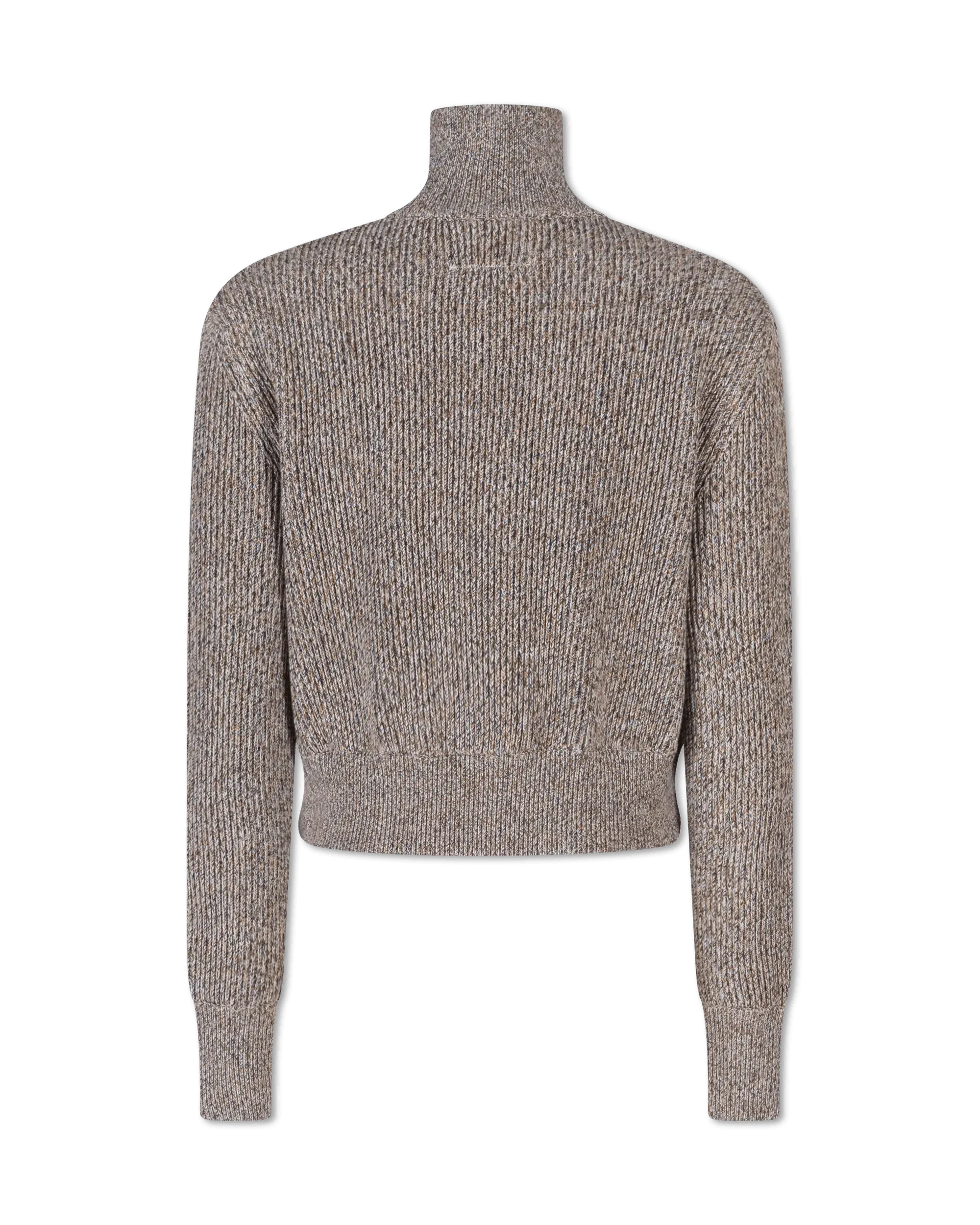 Ribbed Knit Zip Up Sweater