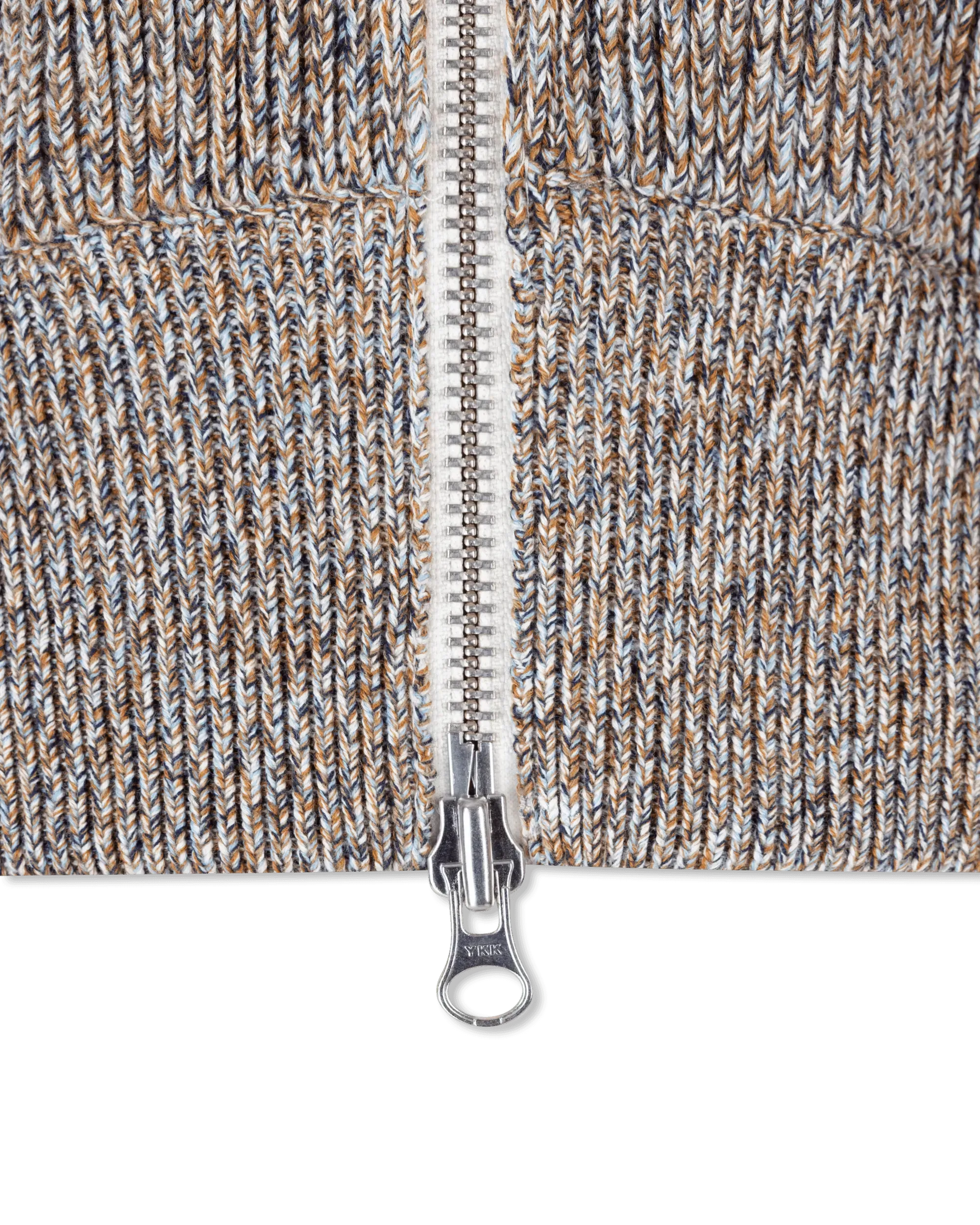 Ribbed Knit Zip Up Sweater