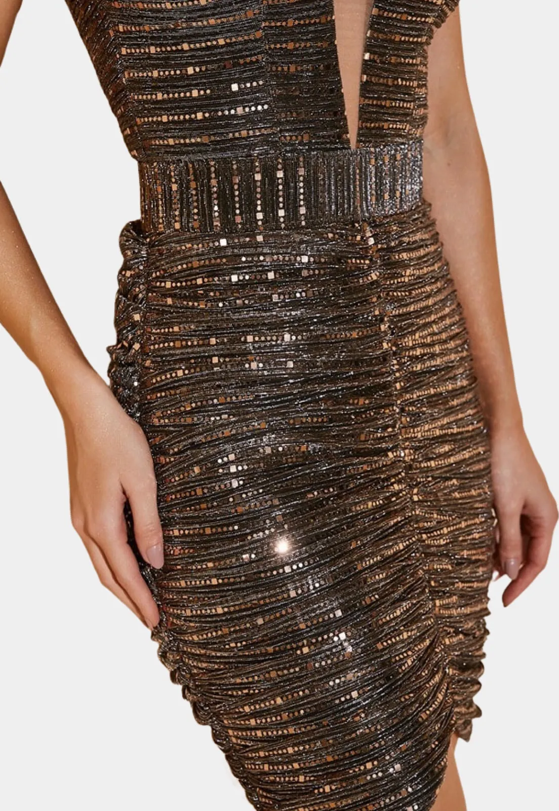 Ruched Metallic Dress