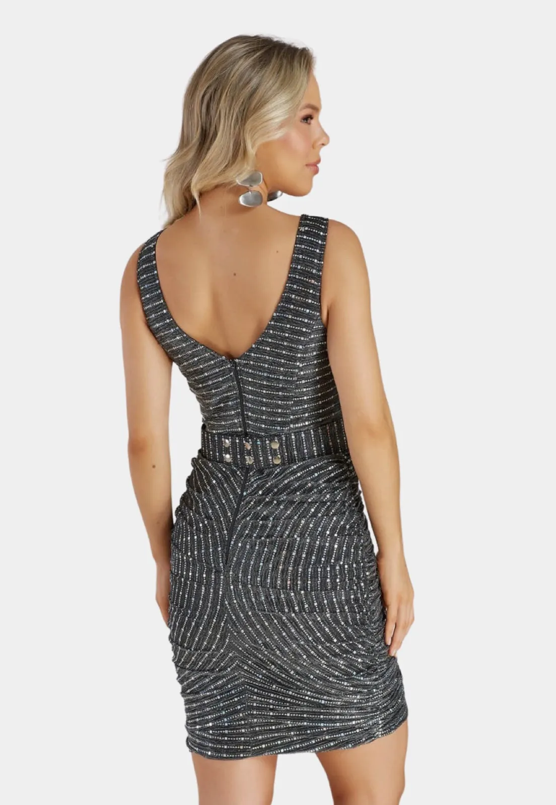 Ruched Metallic Dress