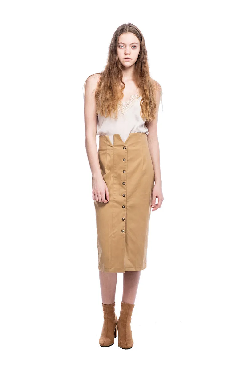 Safari Camel Pencil Skirt