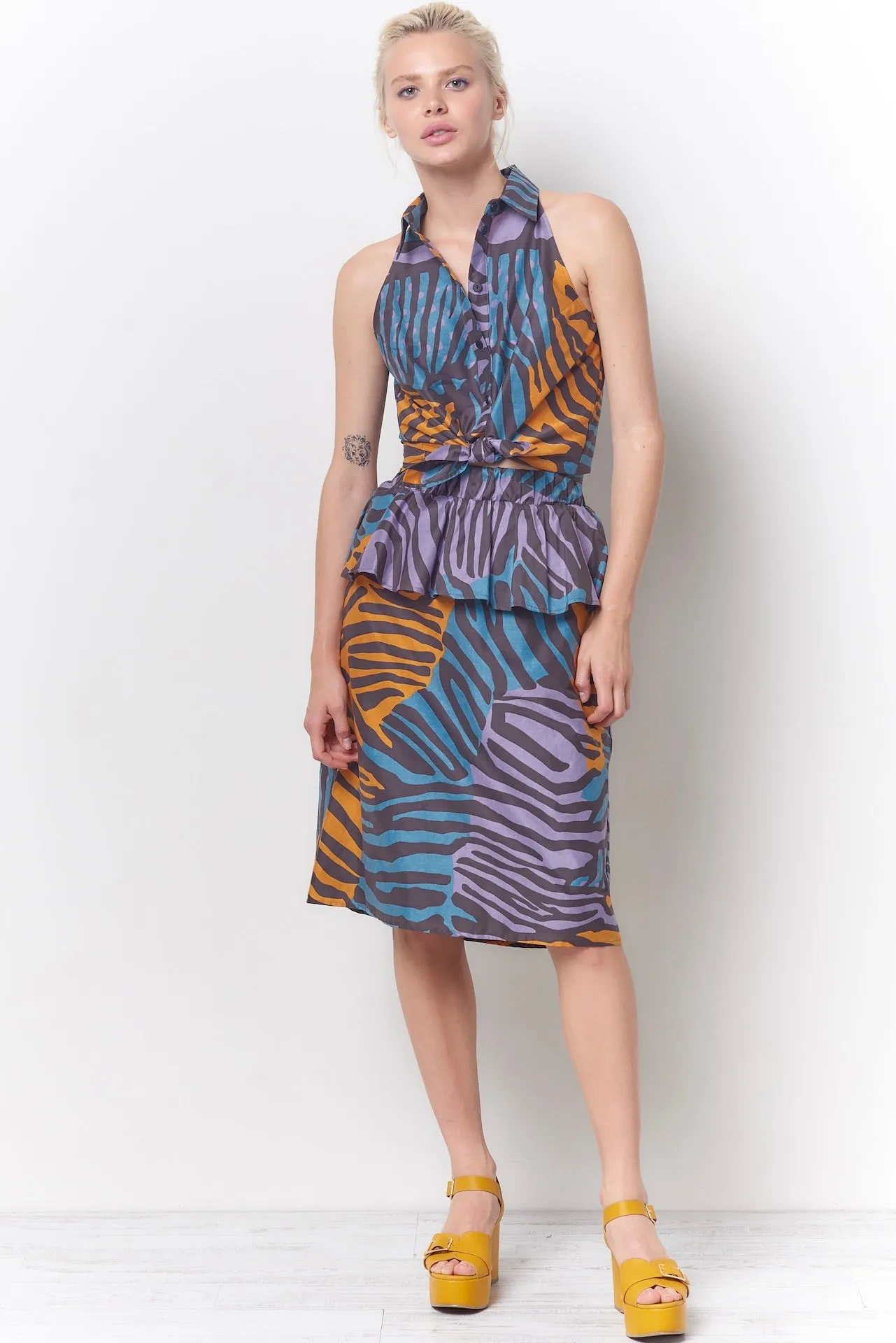 SASHA Peplum Skirt - Zebra