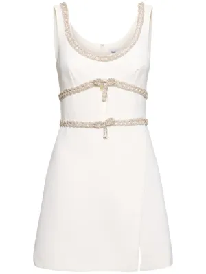 Self-portrait   Embellished bow trim mini dress 
