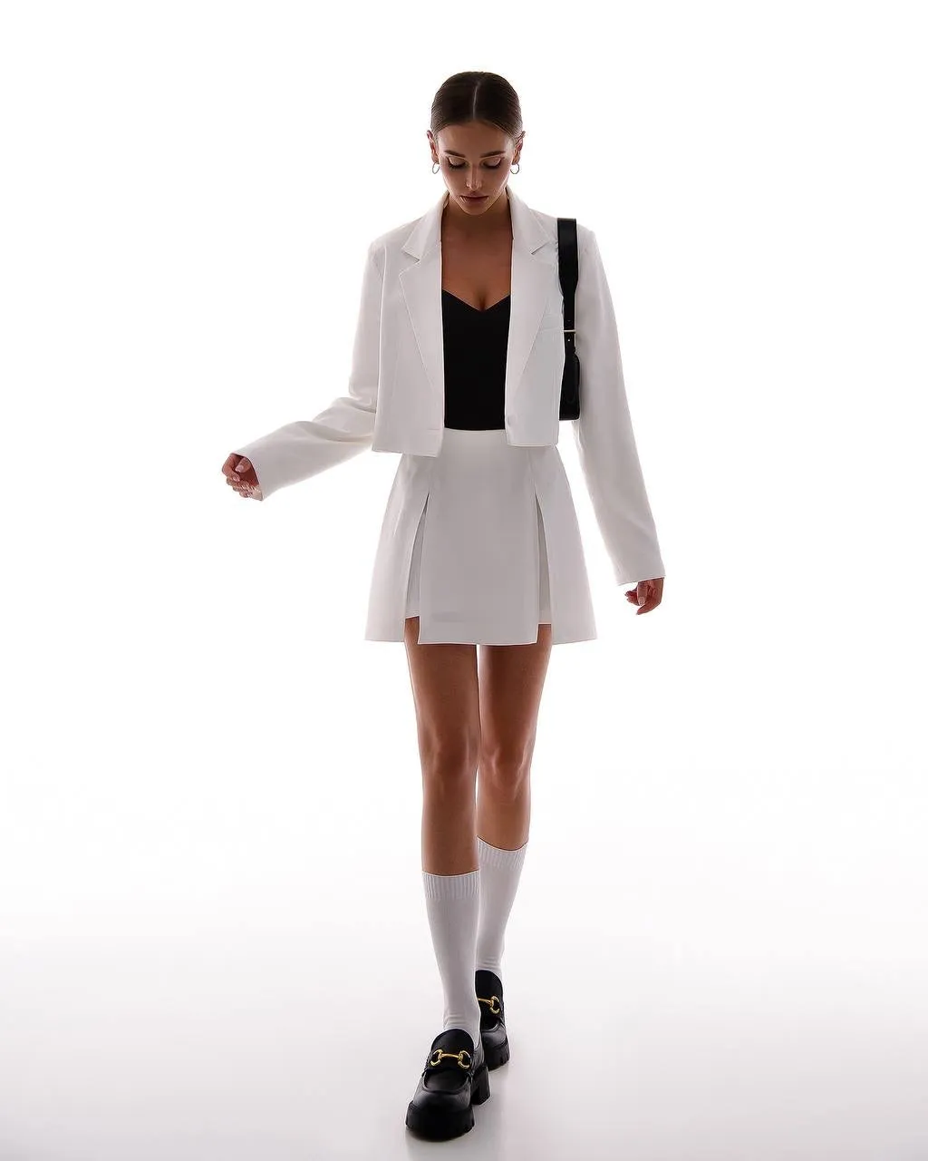 Skirt and jacket suit "White classic"