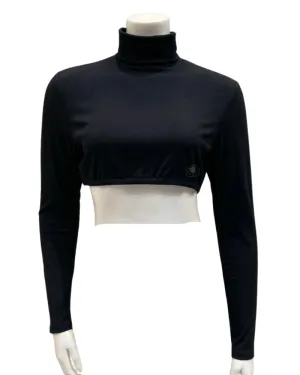 Sparrow Black Ribbed Crop Shell Turtleneck