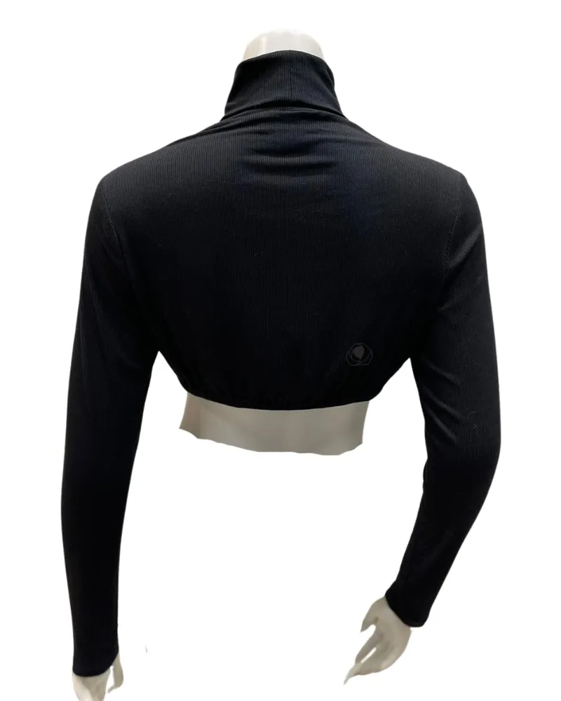 Sparrow Black Ribbed Crop Shell Turtleneck