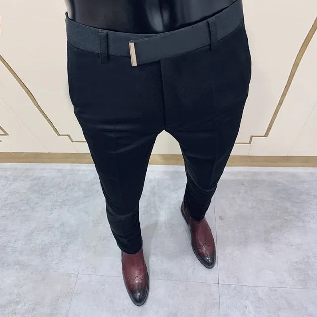 Spring New Men's Suit Pants Fashion Business Casual Slim Dress Pants Men's Street Wear Social Formal Pantalon Clothing
