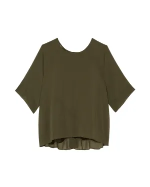 Stephy Mix Blouse | Olive Green