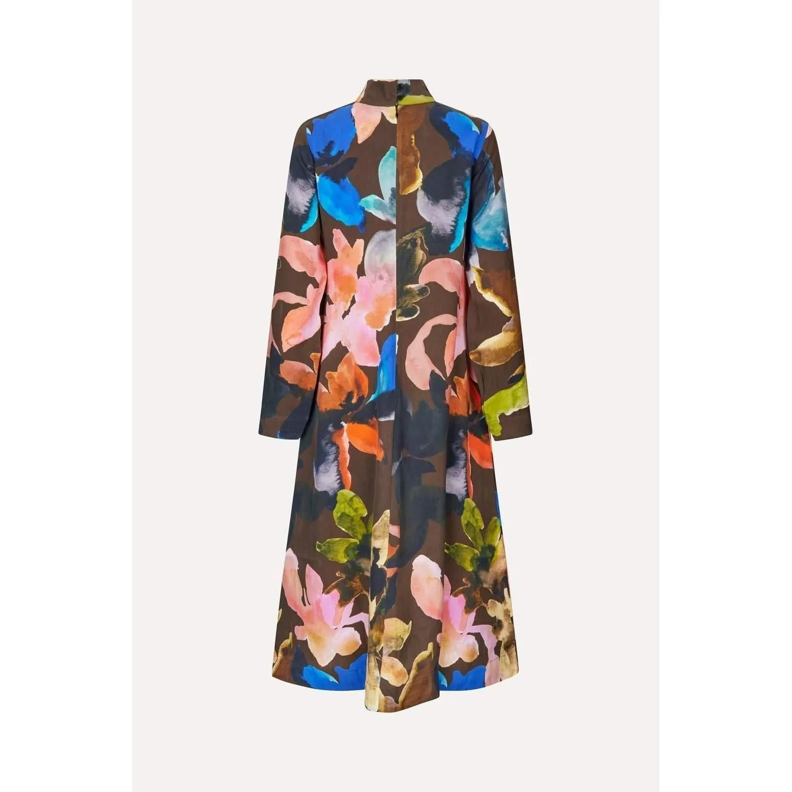 Stine Goya Long Sleeve Midi Dress - Aquarelle Garden